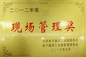 2012年度現場(chǎng)管理獎